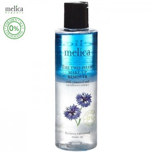 Dwufazowy płyn do demakijażu z witaminą E i ekstraktem z bławatka, 200 ml - Melica Organic